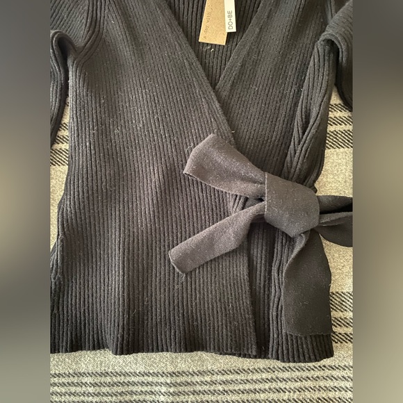 NWT Do & Be black wrap ribbed sweater - Picture 4 of 8